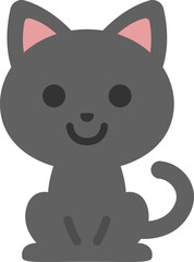 黒猫のアイコンのイラスト