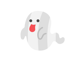 舌を出した、おばけのアイコンのイラスト