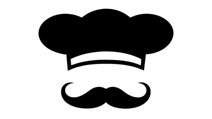 Creative Chef Hat Moustache Design Vector Symbol Illustration stock illustration