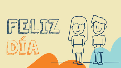 Naklejka premium feliz día infancias, niño