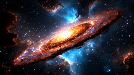 Obraz premium Supermassive black hole at galactic center