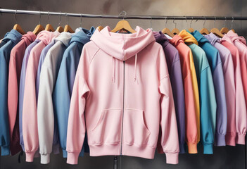 Fototapeta premium Cropped hoodie mockup template