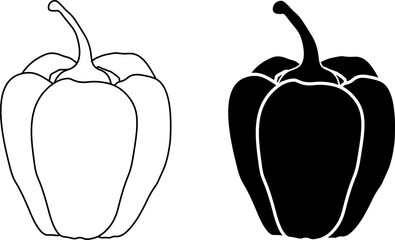 Bell pepper or paprika icon set