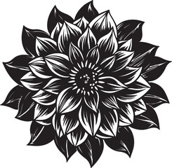 Mandalas black color vector outline. Style Coloring flower