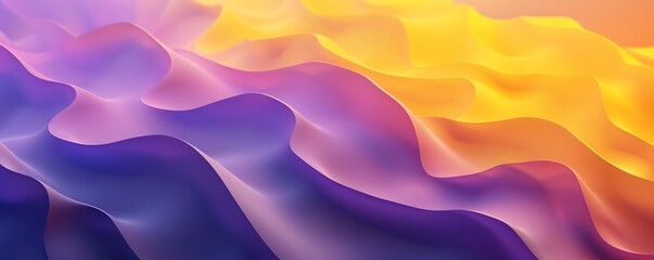 Obraz premium Abstract Gradient Waves in Purple, Pink, and Yellow