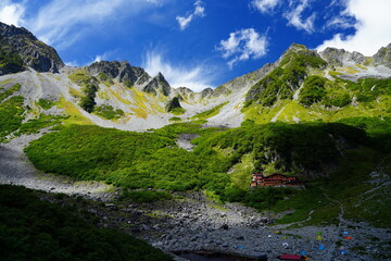 landscape in the mountains, cirque 涸沢カール 上高地