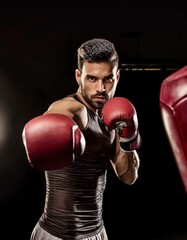 A man wearing boxing gloves