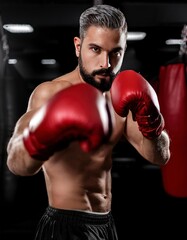 A man wearing boxing gloves