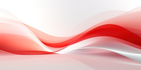 Abstract background with red and white flowing waves.