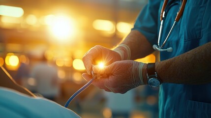 High definition photo of a healthcare professional is hands taking a patient is pulse, highlighting the care and attention in a clinical environment