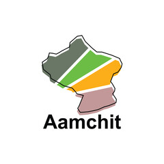 Map of Aamchit City, logotype element for template. Suitable for your company