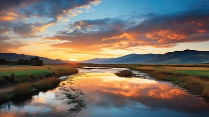 Fototapeta premium beautiful nature landscape panoramic photo