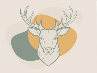 caribou head logo vector illustration 