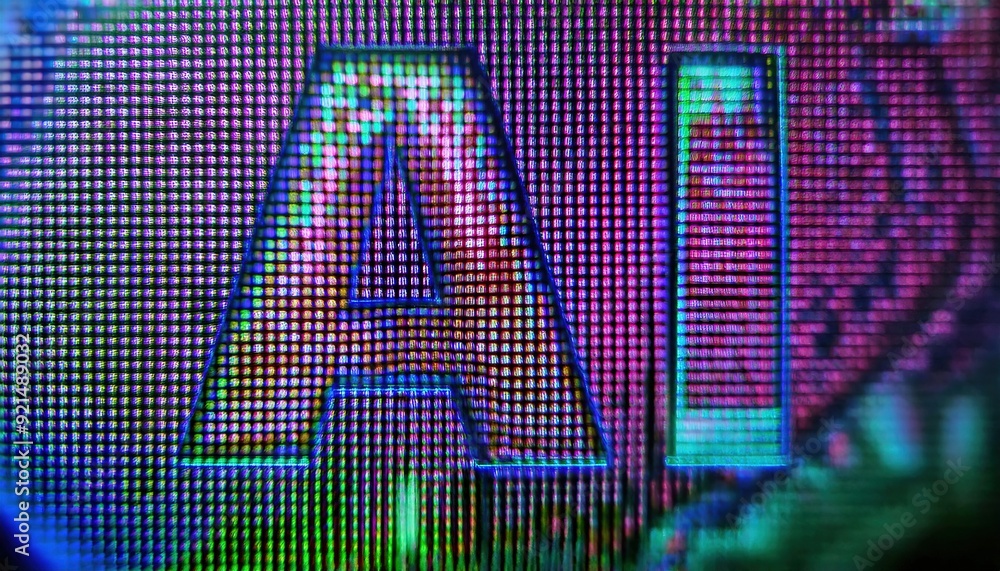 Aufkleber artificial intelligence visual representation on digital screen