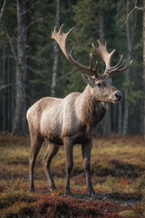 Majestic Caribou in Autumn Forest