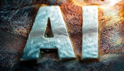 Close-Up of Textured AI Lettering on Fabric