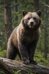 Fototapeta premium Majestic Wolverine in Lush Forest