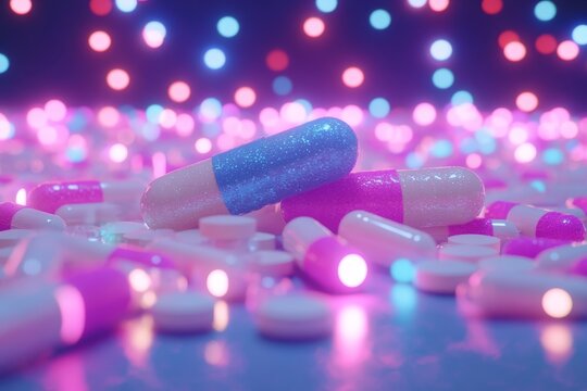 Pink smartphone with matching pills representing personalized medicine in a tech savvy world