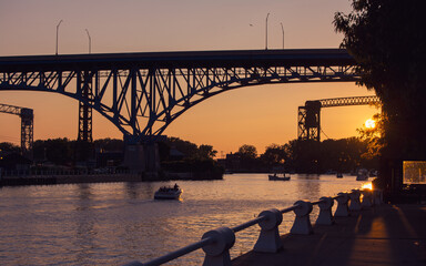 Cuyahoga River at Sunset