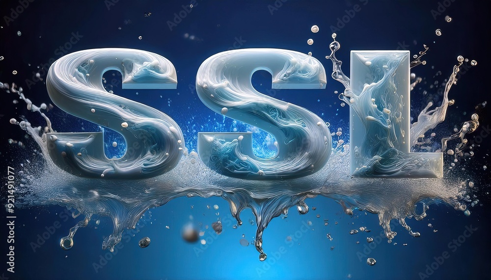 Poster dynamic water splashing letters ssl