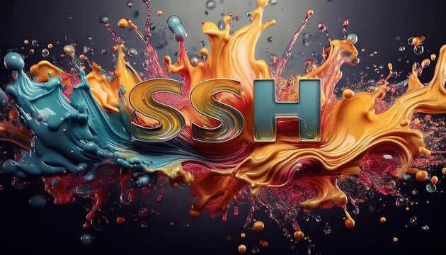 Creative Splash Art Featuring SSH Logo Design