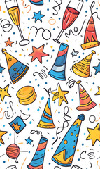 New Year and Christmas 2d cartoon or graphic advertising background, Seamless pattern