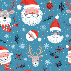 New Year and Christmas 2d cartoon or graphic advertising background, Seamless pattern