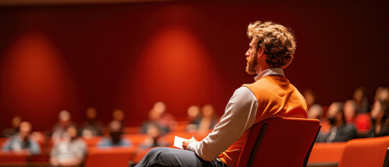 A public health official speaking at a town hall meeting about the need for better health services in the community The atmosphere is serious but hopeful