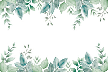 beautiful green leaves background watercolor