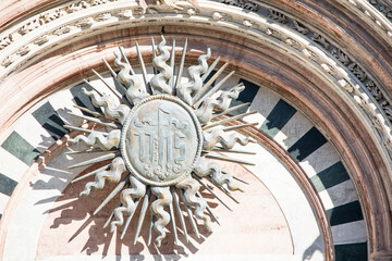 Naklejka premium Facade of old church in Siena