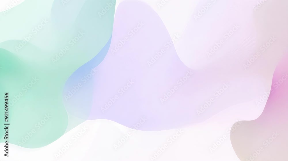 Poster enjoy a vibrant display of abstract shapes in soft colors gracefully blending against a clean white 