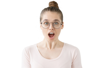 Excited shocked girl with wow emotion