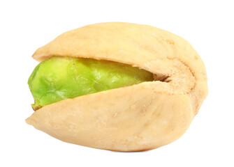One tasty pistachio nut isolated on white