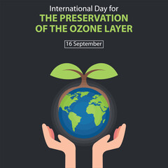 illustration vector graphic of Plants and the earth produce the ozone layer, perfect for international day, the preservation of ozone layer, celebrate, greeting card, etc.