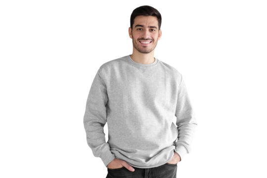 Young handsome man in oversized sweatshirt with copy space for your design - Powered by Adobe