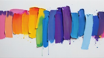 Naklejka premium Generative AI, Vibrant creativity and the dynamic expression of color through bold brushstrokes