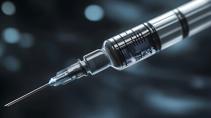 Close up of a Hypodermic Syringe with Needle Ready for Medical Injection or Treatment