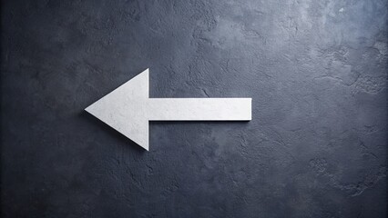 A minimalist composition featuring a bold, white arrow pointing to the right on a clean, dark gray background, conveying direction and guidance.