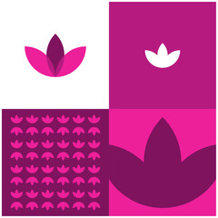 Logo Lotus Flower Pink Massage Spa Vector