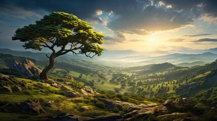 beautiful nature landscape panoramic photo