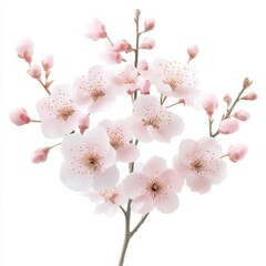 Obraz premium Fresh spring blossoms, nature element, detailed sketch, soft pastels, isolated on white background