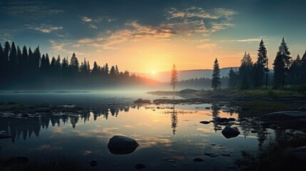 beautiful nature landscape panoramic photo