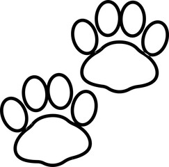 Cat paw outline vector illustration