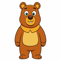 Bear isolated on white,  bear vector illustration,  Animal vector art,  bear silhouette,  teddy bear vector icon,  brown bear cartoon line art, eps