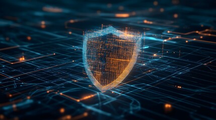 Transparent Digital Shield Hovering Over a Computer Network