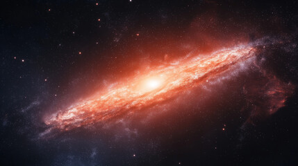 Obraz premium Red galaxy in deep space.High quality photo, Bright color, realistic.