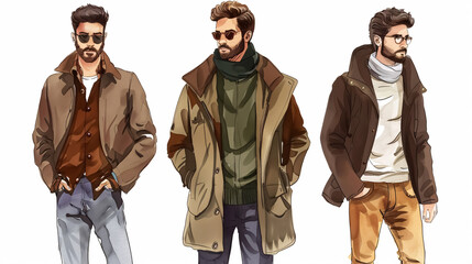 Same Man in Different Style Clothes: A sequence or comparison of the same man dressed 