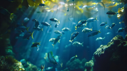 School of fish swimming underwater
