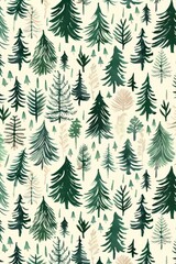 Obraz premium Timeless scandinavian design featuring evergreen pattern for a classic and elegant look