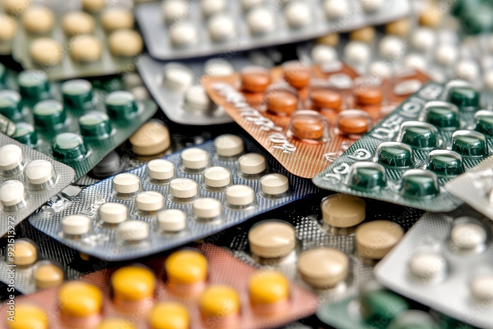 Poster Microchip with Embedded Red Pills Displaying the Integration of Smart Technology in Pharmaceutical Applications
